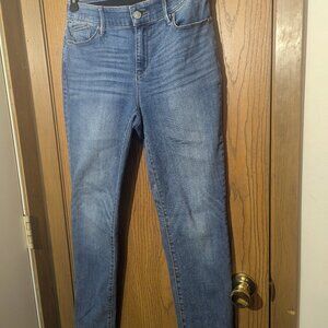 Chico's Tapered Comfort Stretch Medium‎ Wash Denim Blue Jeans-0R (4)